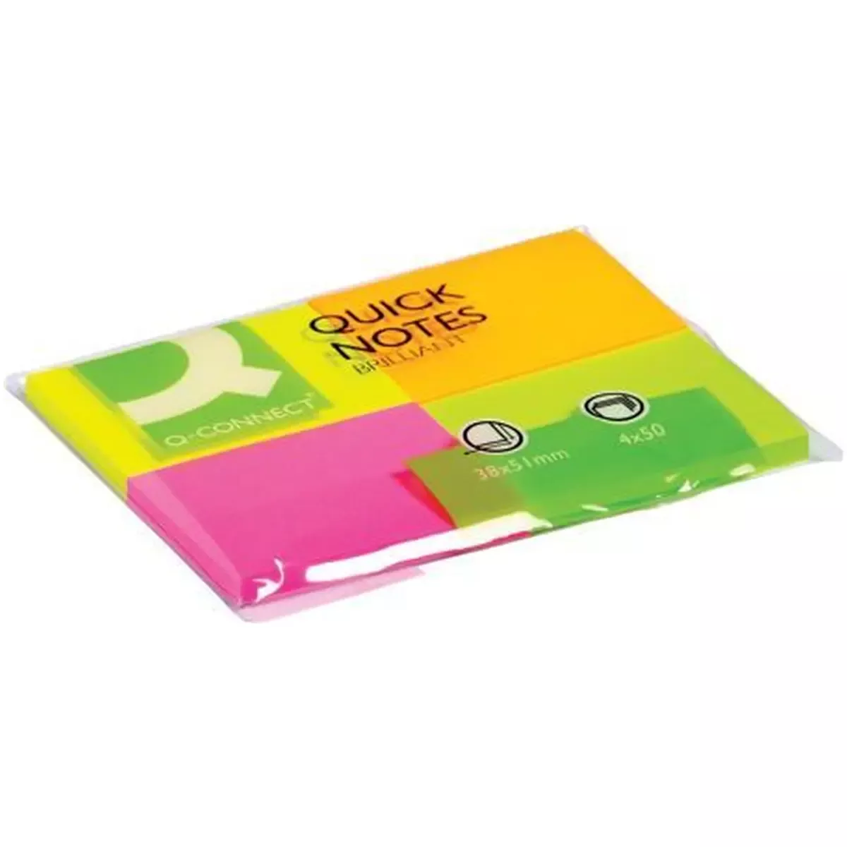 Büromaterial Haftnotizen Quick Notes - Brilliantfarben, 38 x 51 mm für Bürobedarf