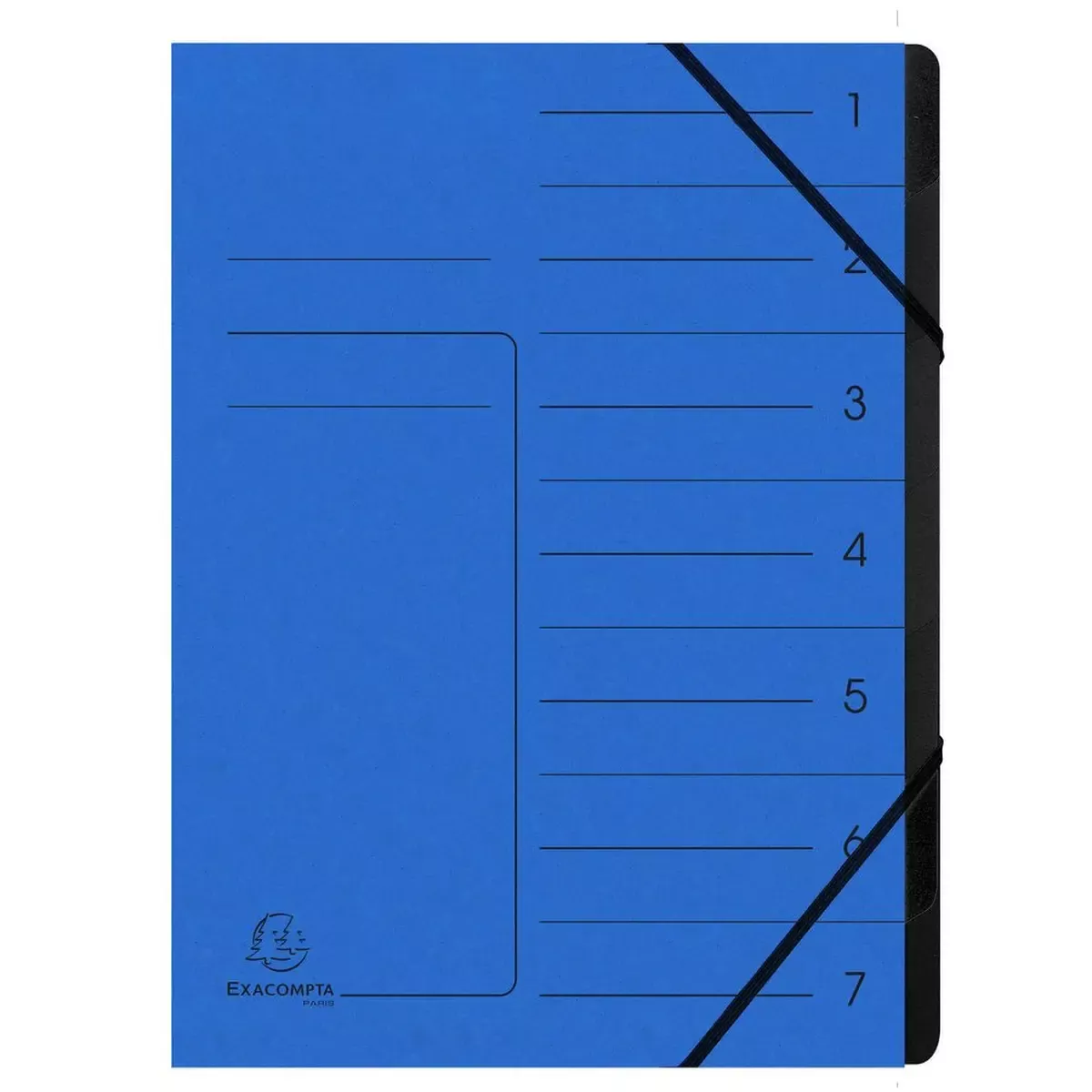 Büromaterial Ordnungsmappe - 7 Fächer, A4, Colorspan-Karton, blau für Bürobedarf