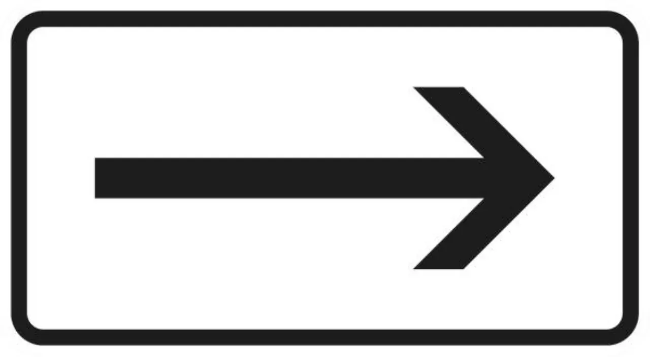 Verkehrszeichen 1000-20 Richtung, rechtsweisend - 231x420 2 mm RA2