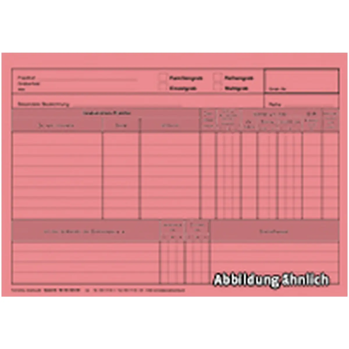 Formulare und Vordrucke Grabkarteikarte, A5 Karton rosa, 25 Stück für Bürobedarf