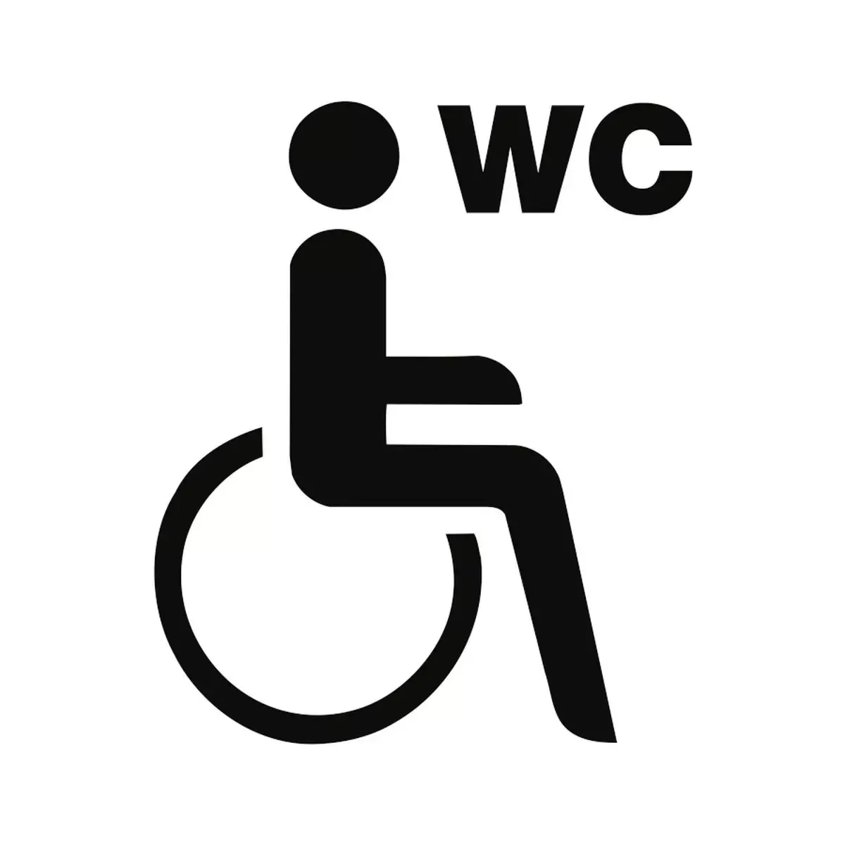 Piktogramm WC Behinderte/barrierefrei mit Text WC, Kunststoff, 160x160 mm