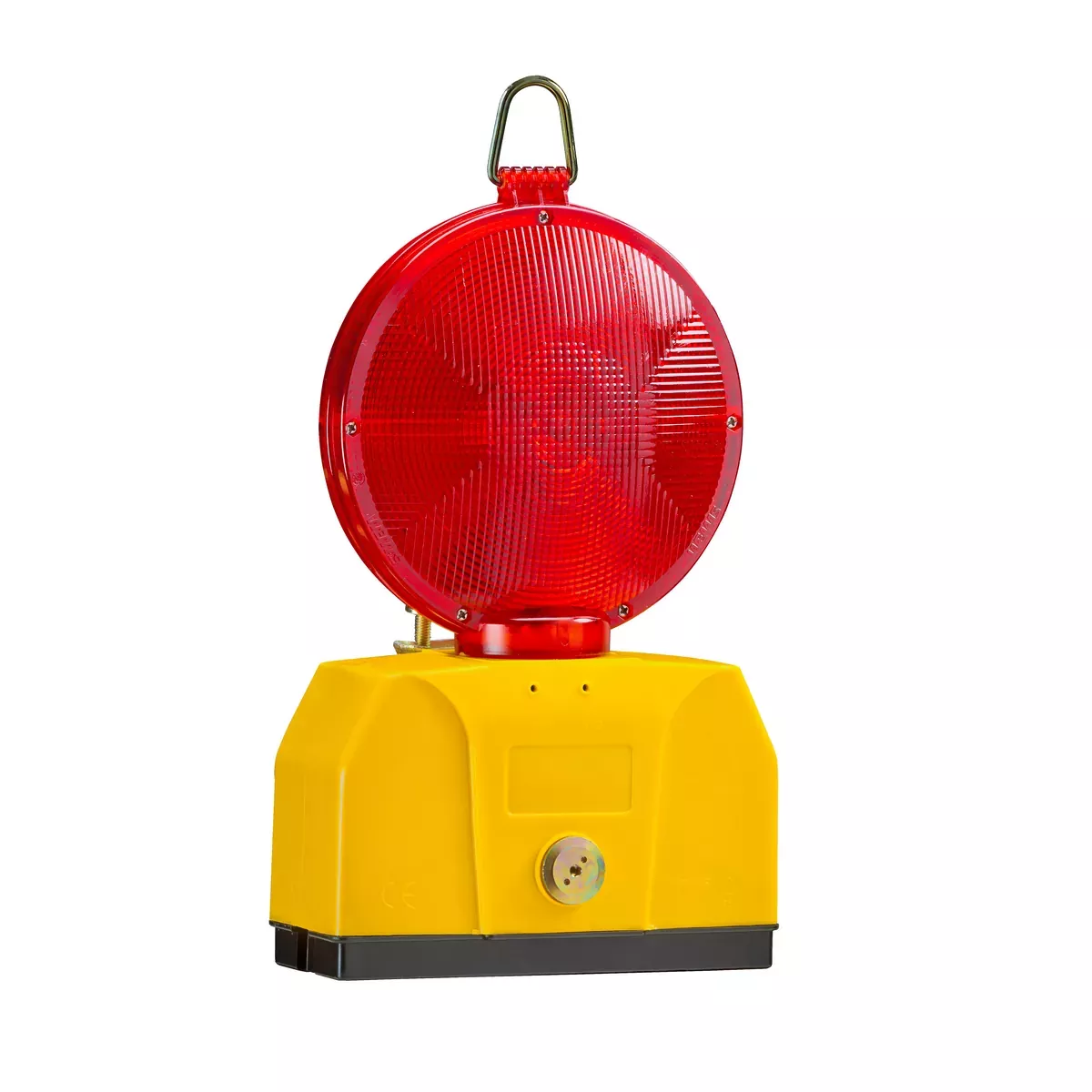 TL-Warnleuchte 2000/180, rot, einseitig, Gehäuse gelb, mit Halter