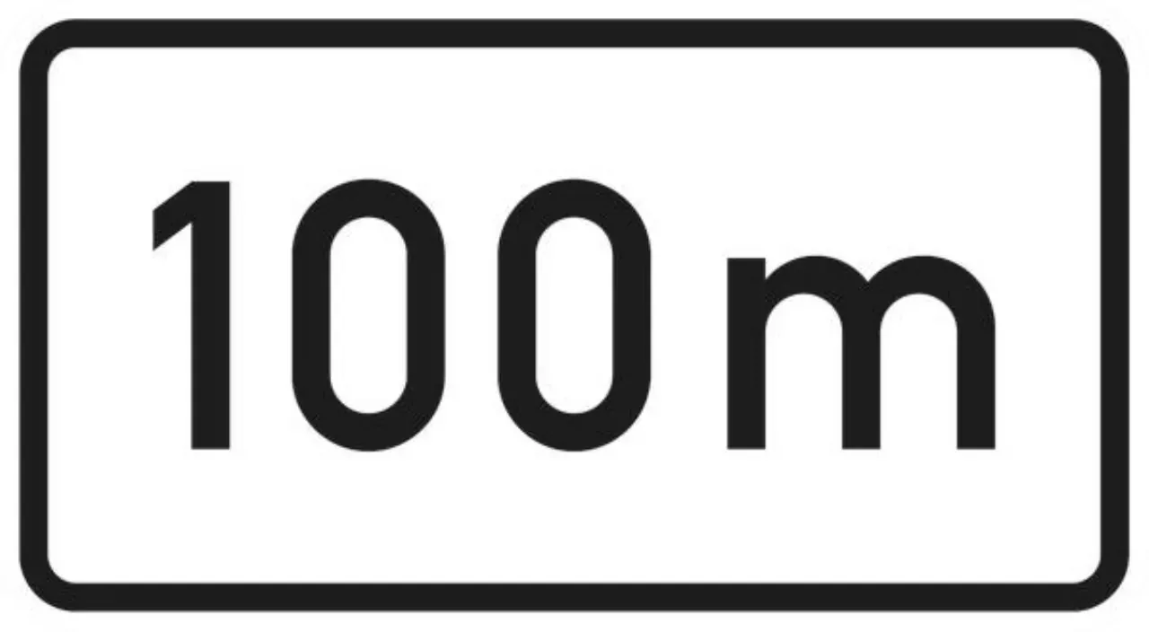 Zusatzzeichen 1000-1099 VZ1004-30 Entfernungsangabe in m nur volle 50er - 231x420 2 mm RA2 Bild 2 von 4 für Verkehrszeichen