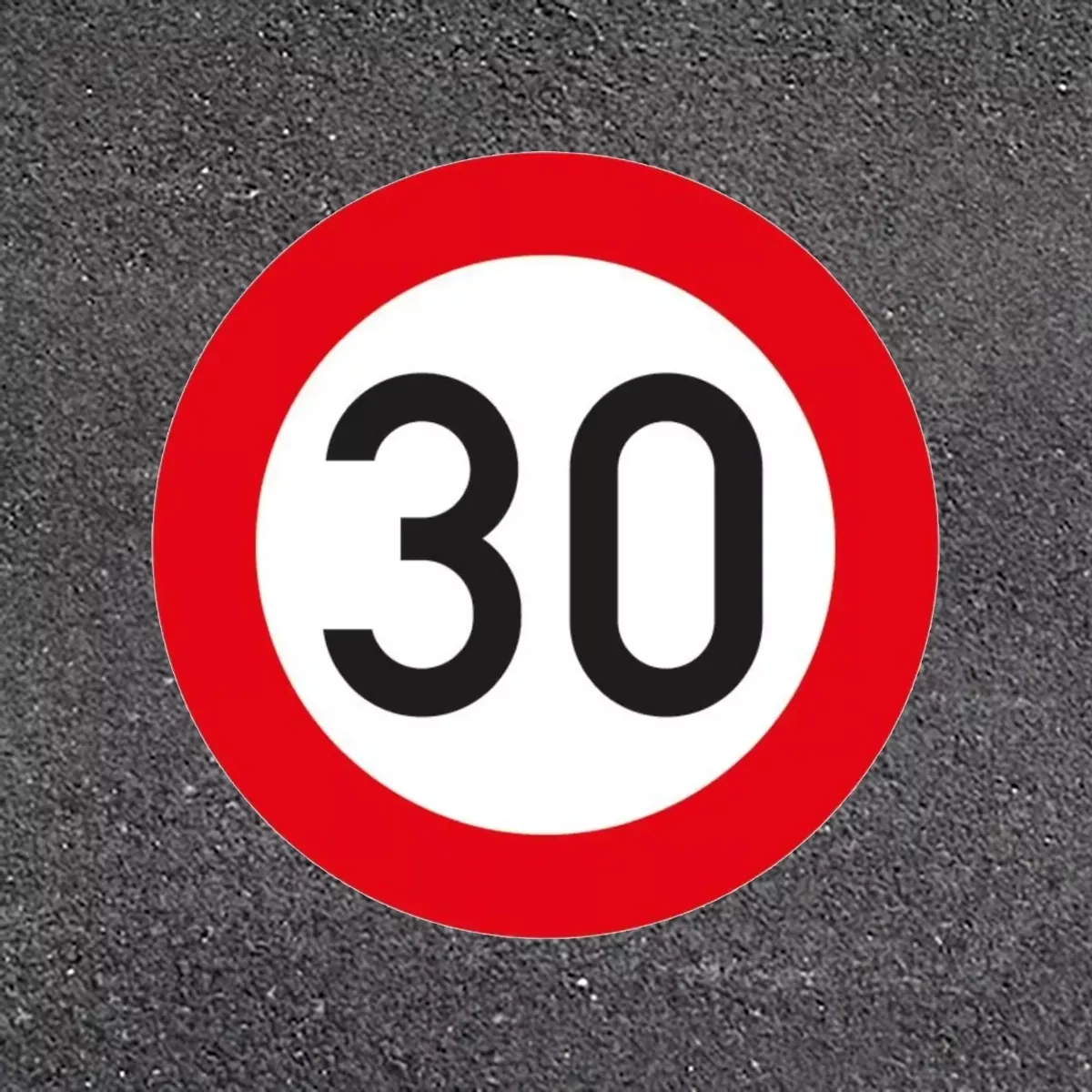 Verkehrszeichen 274-30 Fahrbahnmarkierung Zulässige Höchstgeschwindigkeit 30 km/h, ø 2000