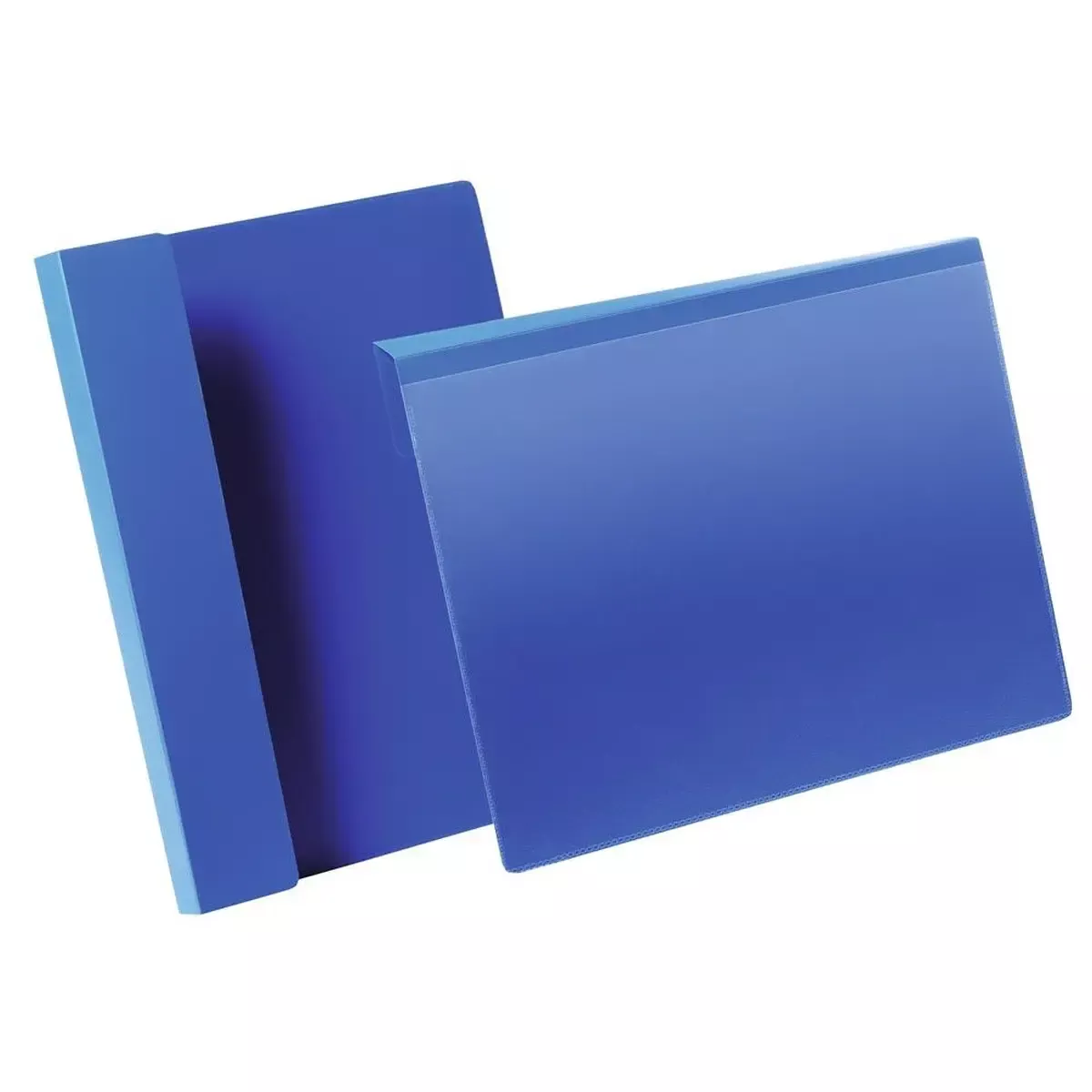 Regale Kennzeichnungstasche mit Falz, A5 Querformat, BxH innen 210x148 mm, Farbe dunkelblau, VE 50 Stück für Lager