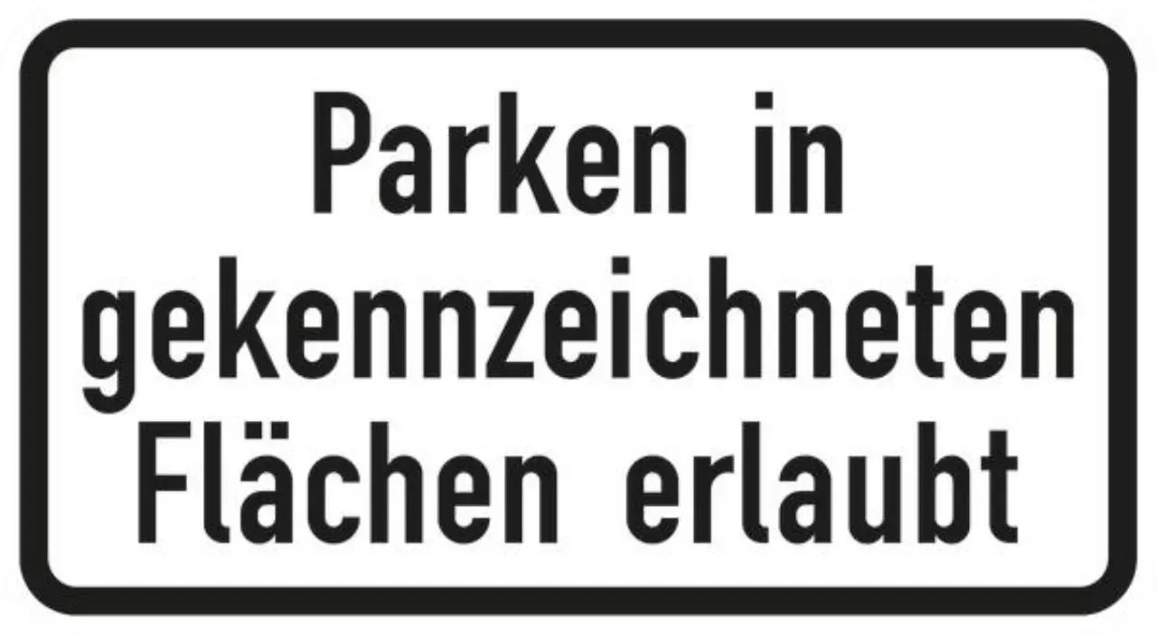 Verkehrszeichen 1053-30 Parken in gekennzeichneten Flächen erlaubt