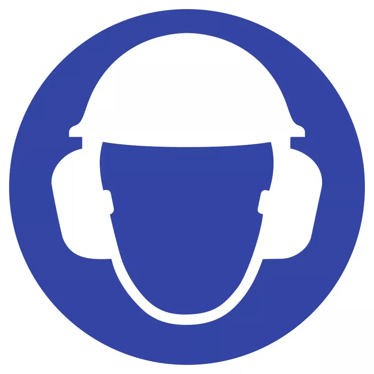 Gebotszeichen Gehörschutz und Kopfschutz benutzen, Folie, Ø 200 mm für Warnen und hinweisen