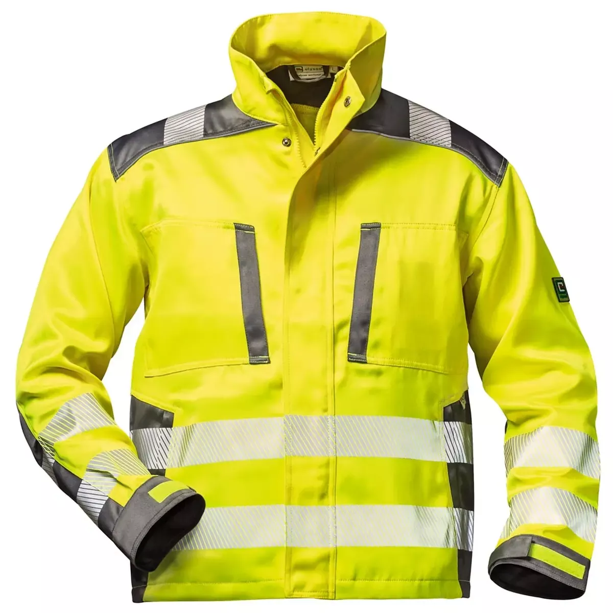 Bekleidung Warnschutz-Bundjacke Bastia, Farbe HiVis gelb grau, Gr.L für Arbeitssicherheit