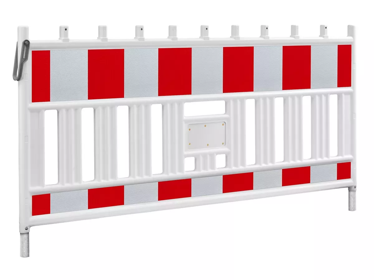 Absperrschrankengitter Future, 1.600 mm, weiß, RA2B, weiß-rot für Baustellenabsicherung