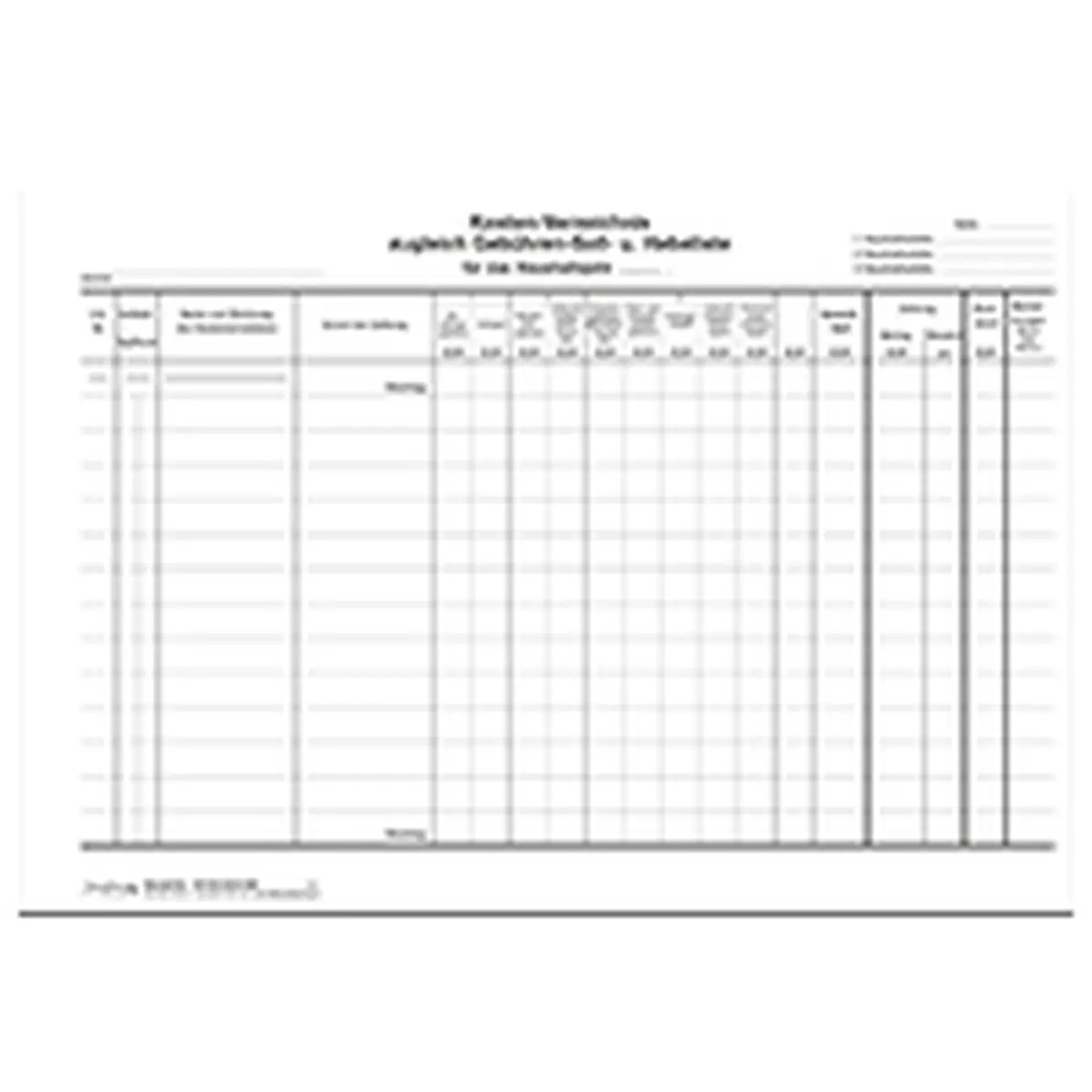 Formulare und Vordrucke Kostenverzeichnis 12 Schuppen , versch. Gebühren, A4 quer, 1 Satz für Bürobedarf
