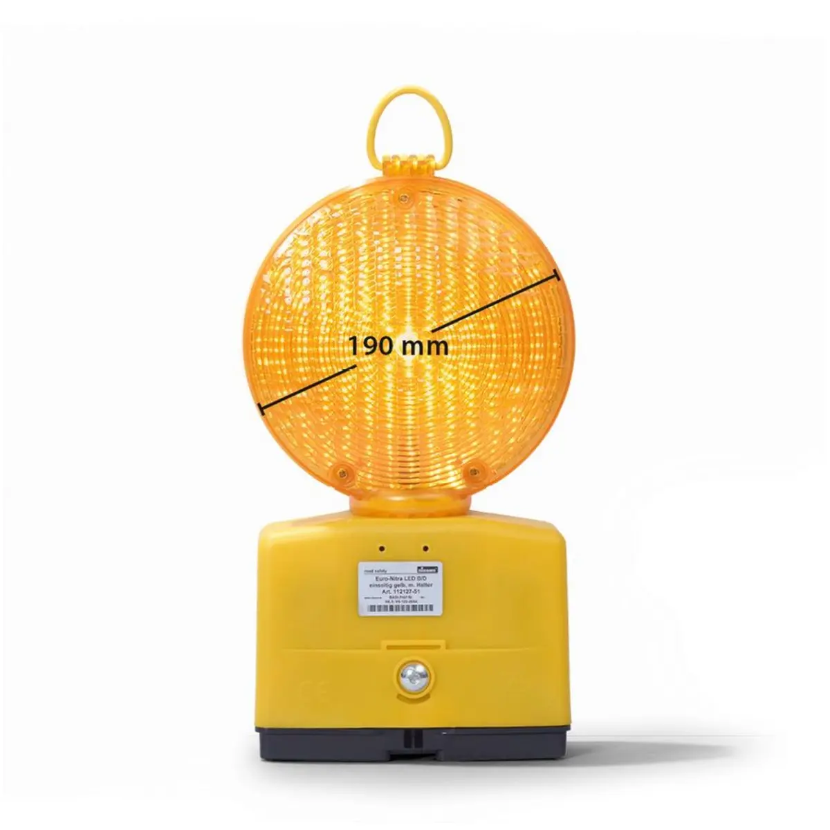 Warnleuchten Euro-Nitra LED, 1-seitig gelb, Blink- Dauerlicht, mit Halter für Baustellenabsicherung