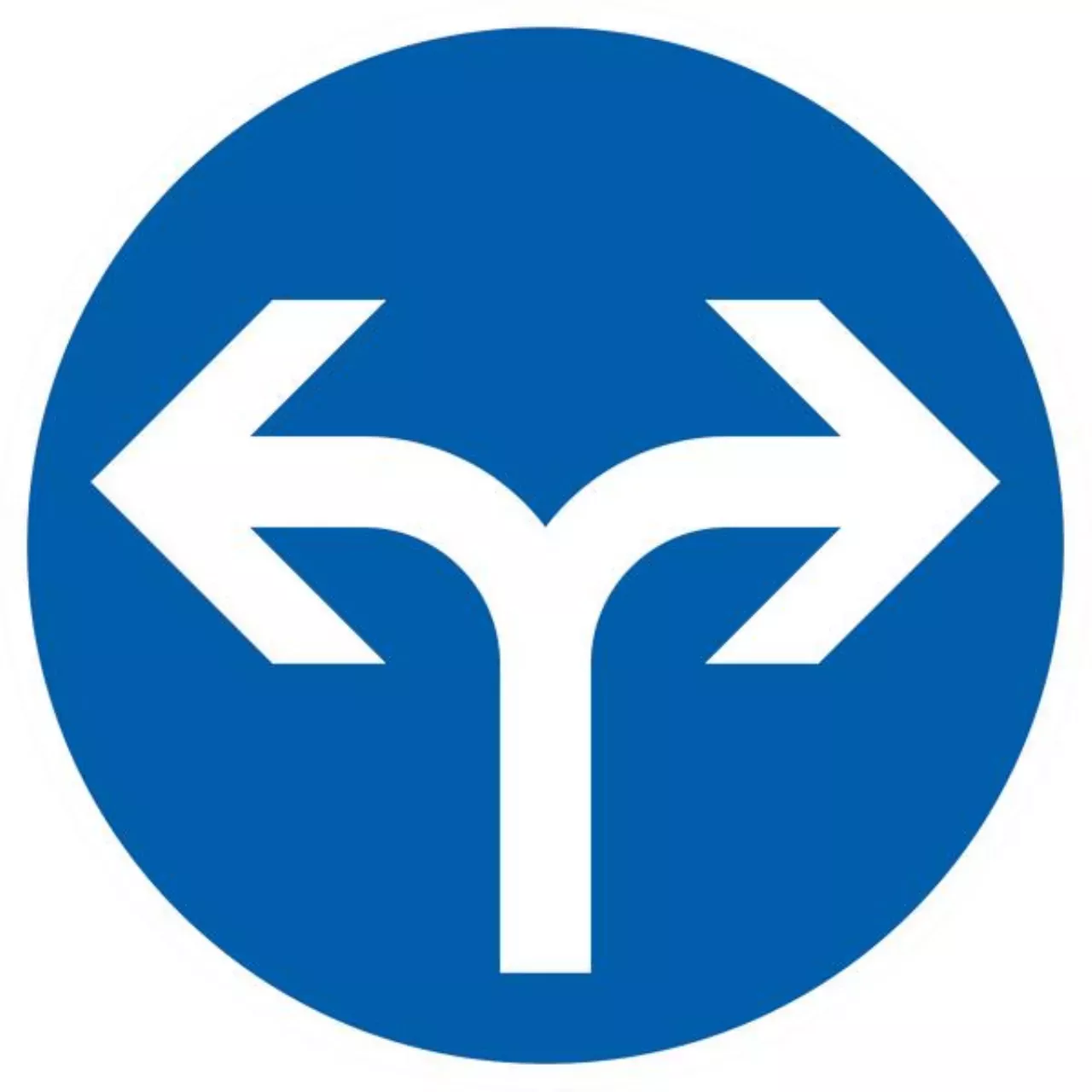 Verkehrszeichen 214-30 Vorgeschriebene Fahrtrichtung  rechts oder links - RD 600 2 mm RA2