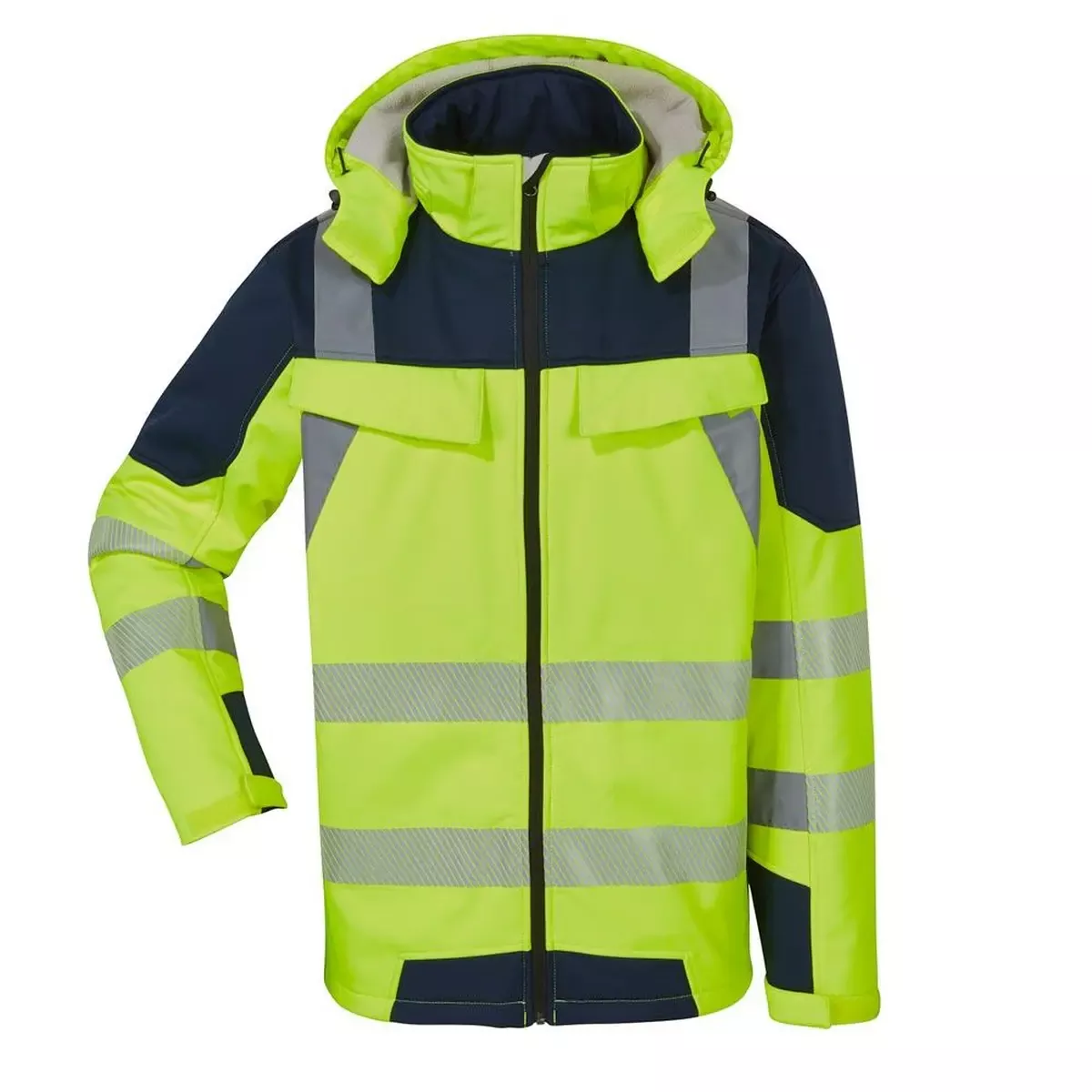 Warnschutz-Softshell-Jacke, Gr. 2XL, Farbe leuchtgelb/marine